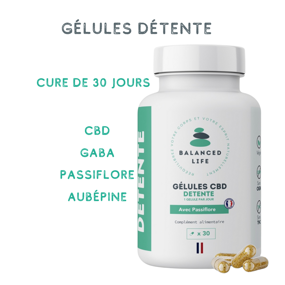 Gélules CBD Détente – 50 mg de CBD par dose – Formule relaxation Balanced Life